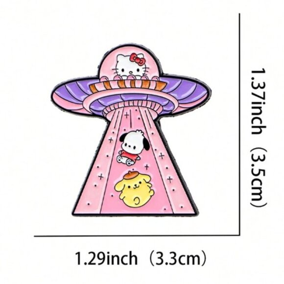 HELLO KITTY & Friends “Beam Me Up” Space Ship Enamel Pin (BRAND NEW & SO CUTE!) - Picture 2 of 3